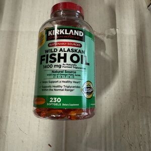 Kirkland Signature Wild Alaskan Fish Oil - Red and Teal Label